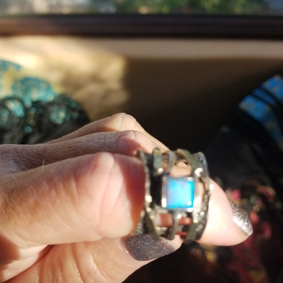 STERLING OPAL RING - Picture 2 of 10